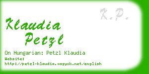 klaudia petzl business card